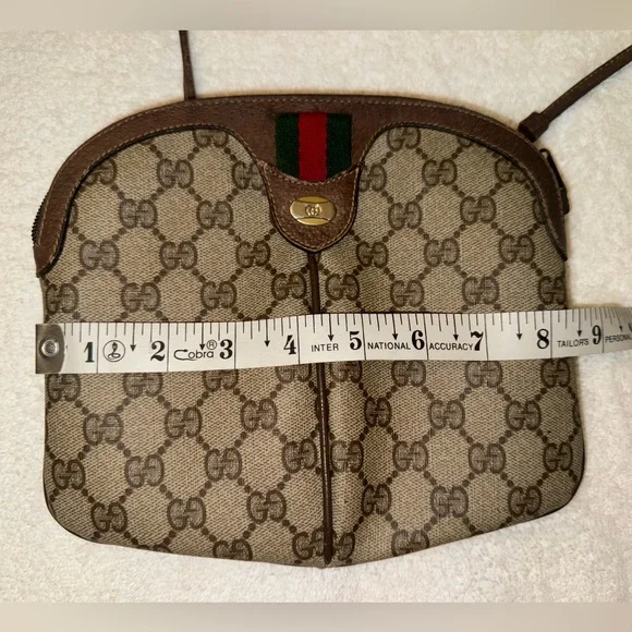 Gucci Vintage Shoulder Bag Sherry Line GG Leather PVC and Leather… - Picture 13 of 15